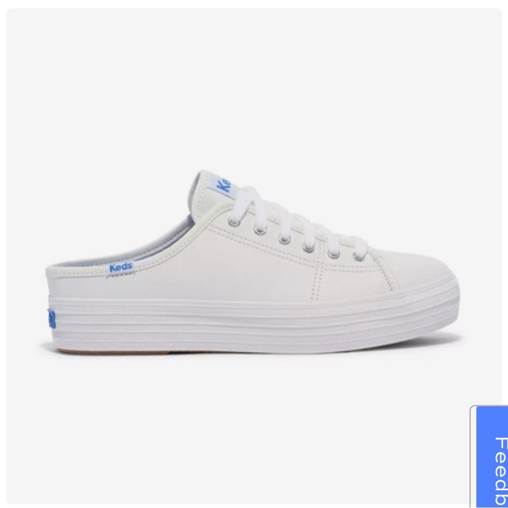 Keds triple kick mule- white leather- size 5